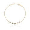 Tiny Trio Diamond Bar Bracelet 14K