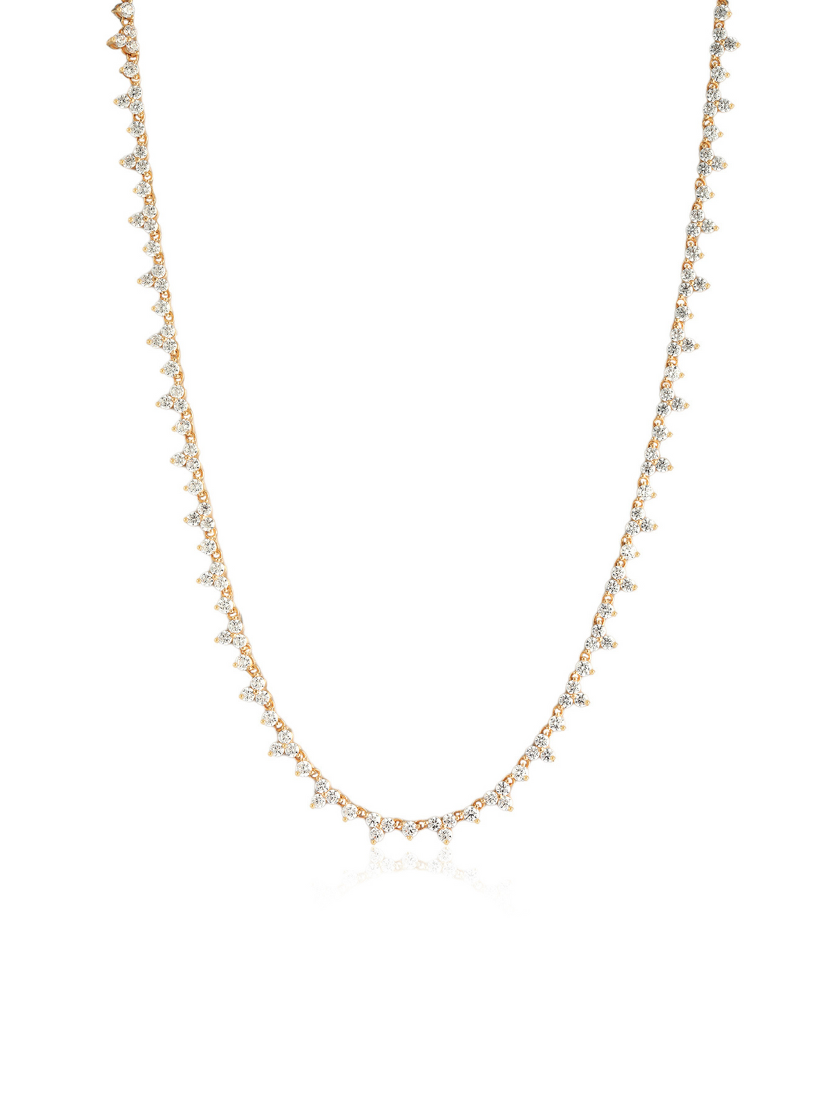 Delicate necklace with small beads on a white background