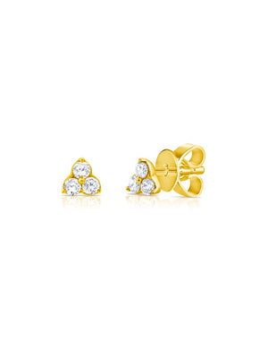 Teeny Trio Diamond Stud Earring 14K