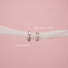 Mini Triple Crown Diamond Huggie Earrings 14K