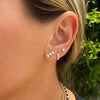 Triple Pear Diamond Stud Earrings 14K