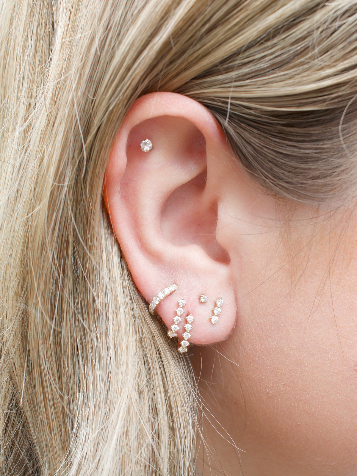 Bella Diamond Bar Stud 14K