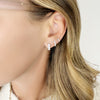 Triple Crown Diamond Huggie Earrings 14K