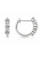 Triple Crown Diamond Huggie Earrings 14K