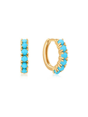 Turquoise Huggie Earrings