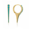 Summer Turquoise Spike Huggie Earrings