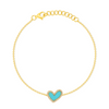Hailey Heart Turquoise Bracelet 14K