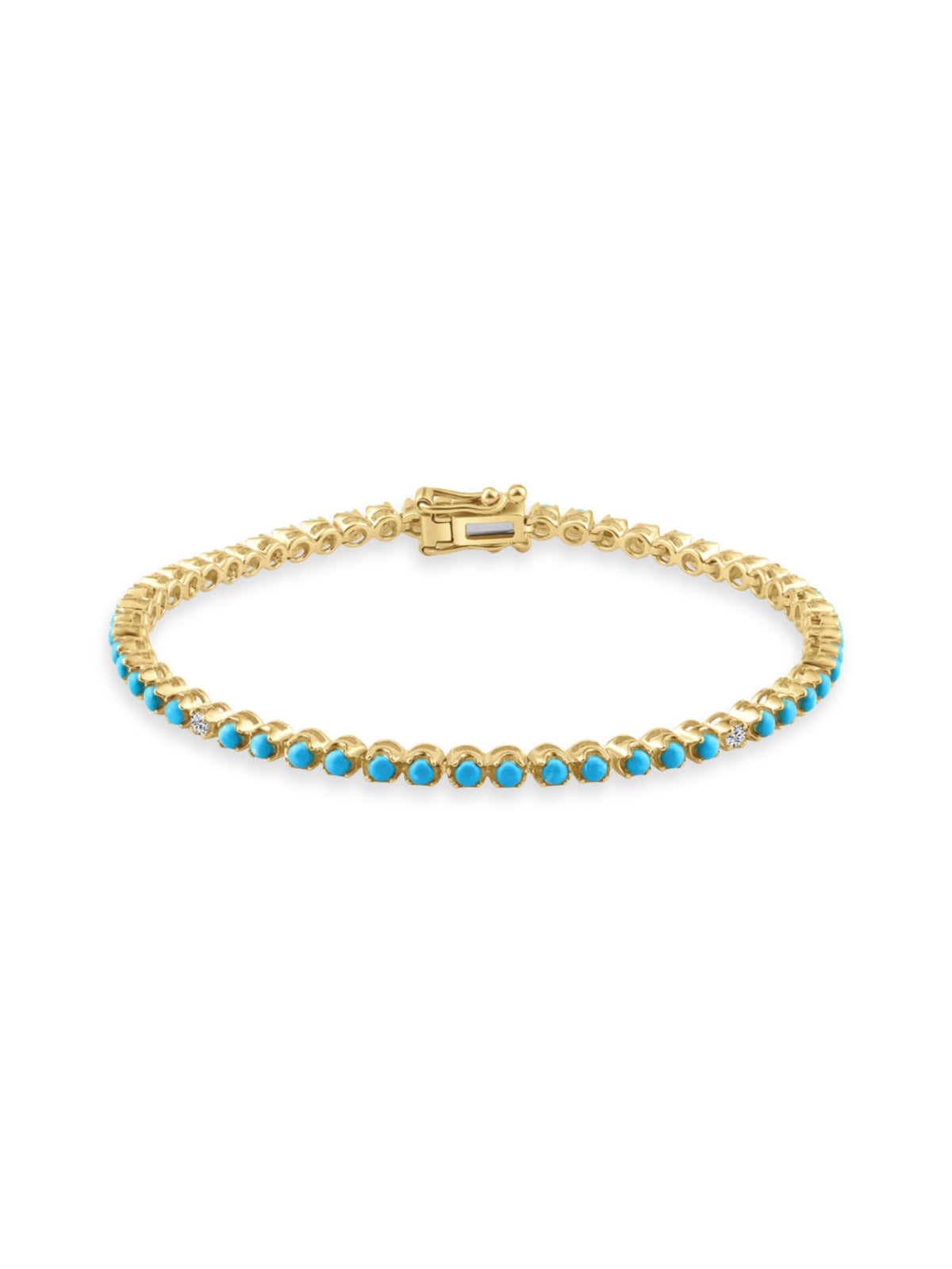Tyler Turquoise and Diamond Tennis Bracelet 14K