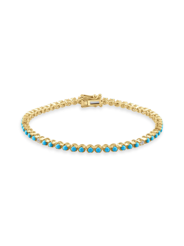 Tyler Turquoise and Diamond Tennis Bracelet 14K