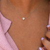 Heart Cut Bezel Diamond Necklace 14K