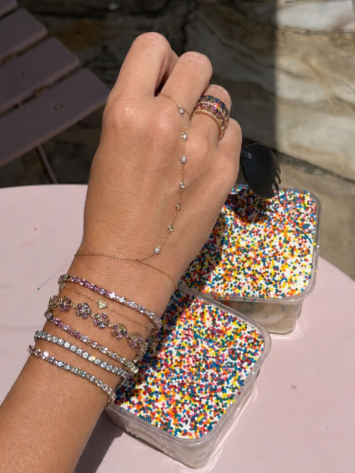 Meadow Multicolor Sapphire Tennis Bracelet 14K