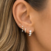 Triple Crown Diamond Huggie Earrings 14K