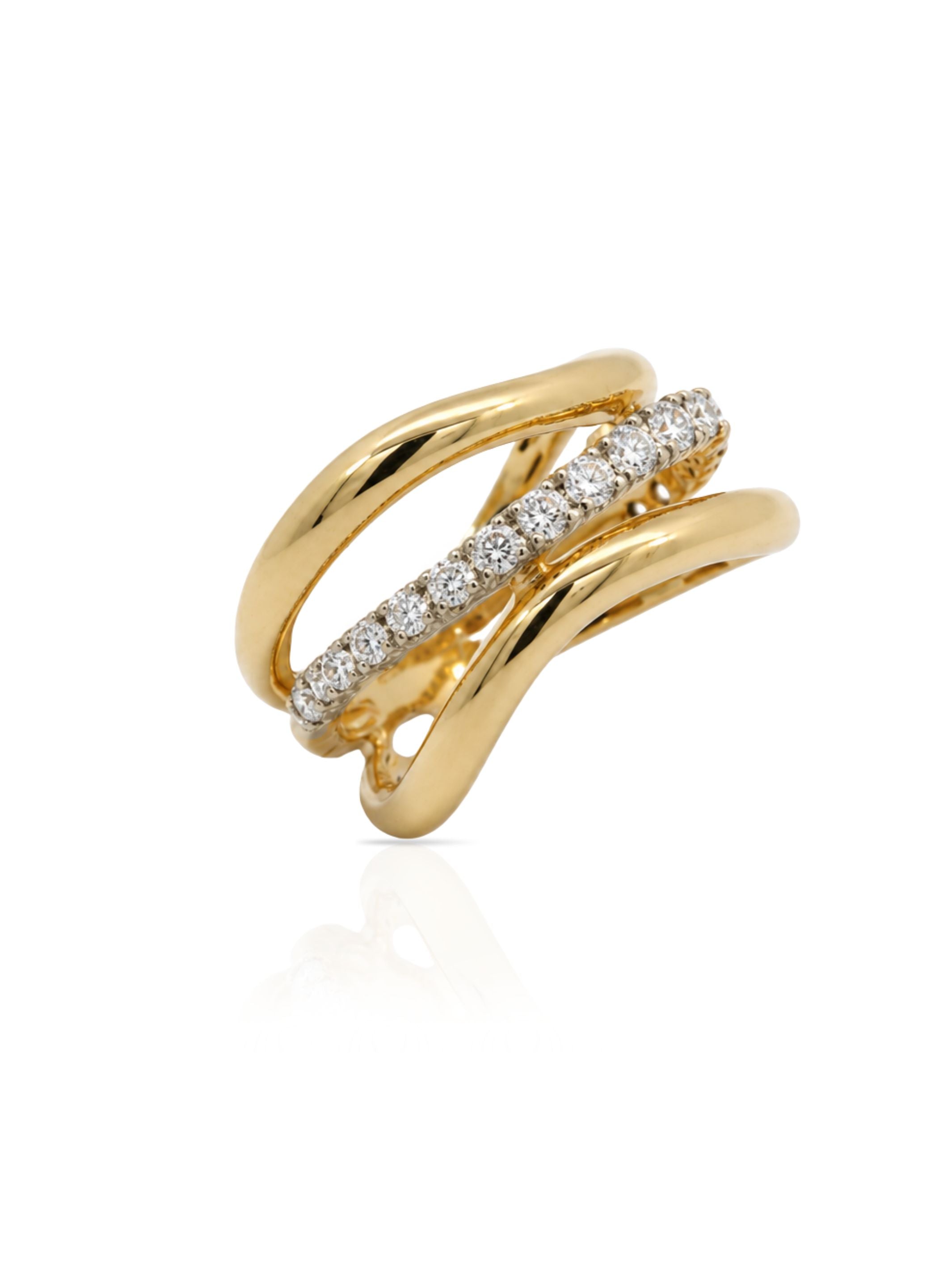 Winnie Wave Diamond Ring 14K