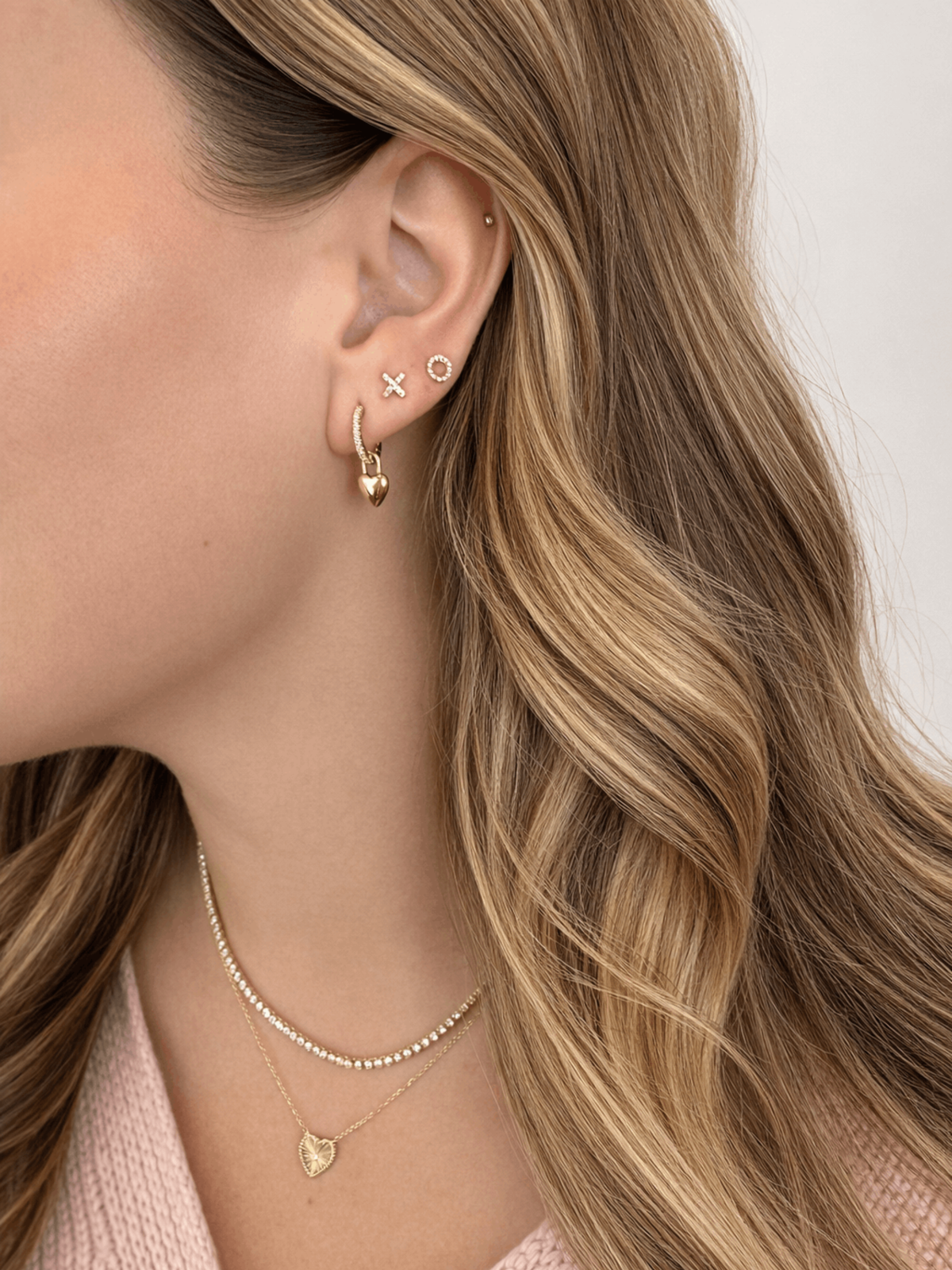 Kid XO Stud Earrings 9K