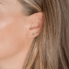 Alex Double Stud Emerald Chain Earring 14K - LeMel