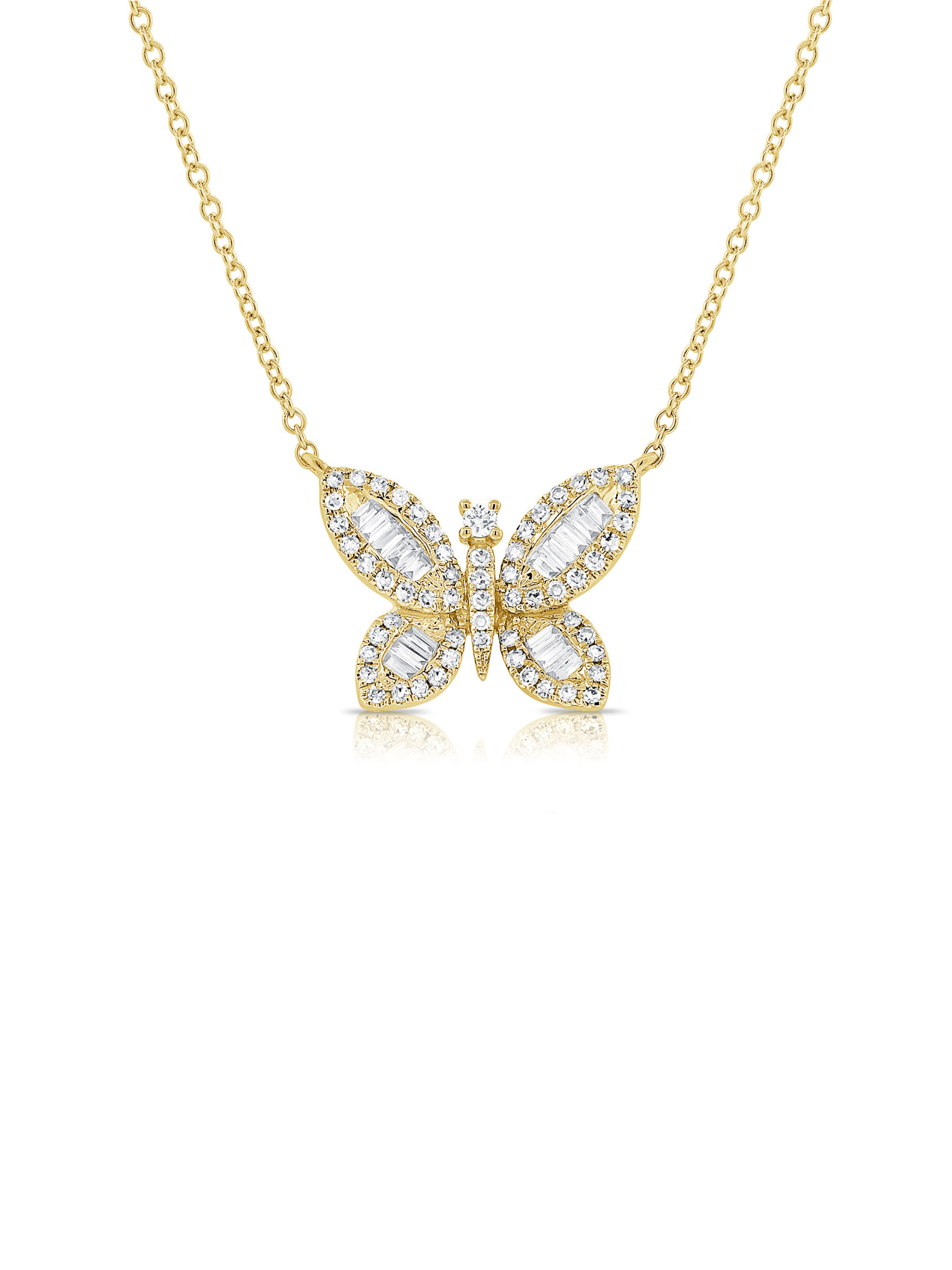Butterfly Diamond Necklace 14K - Large
