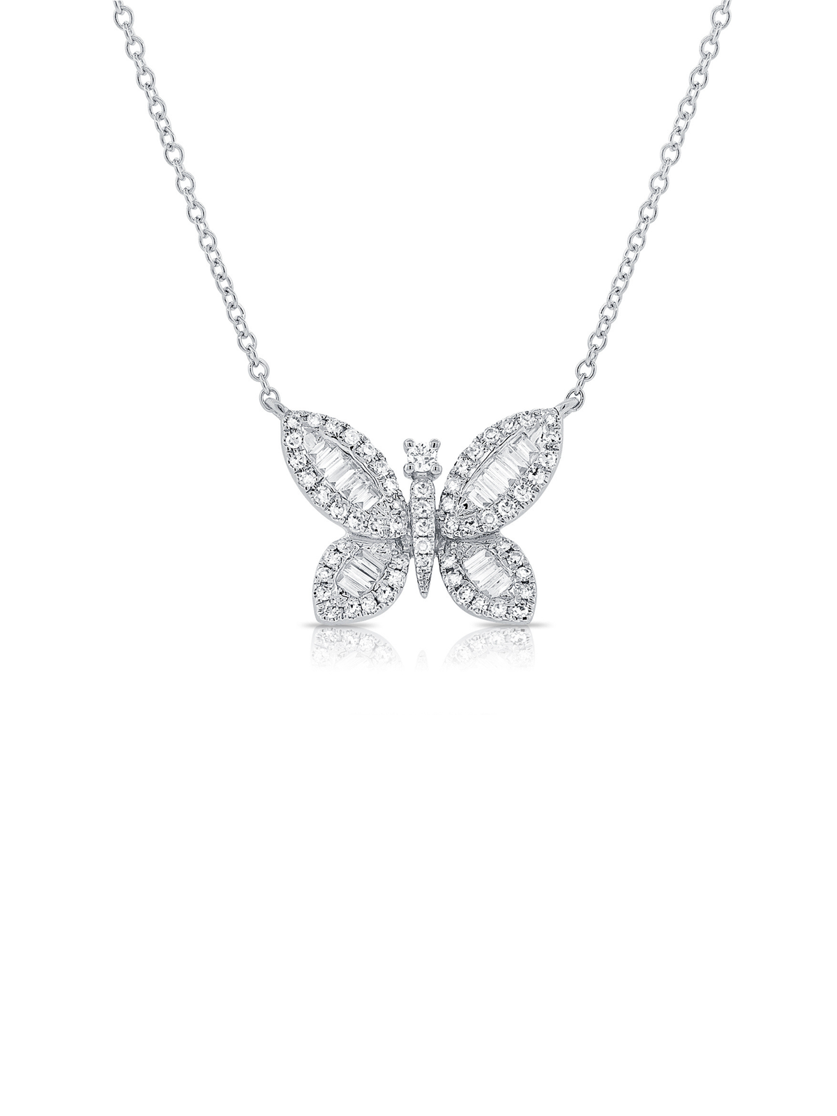 Butterfly Diamond Necklace 14K - Large