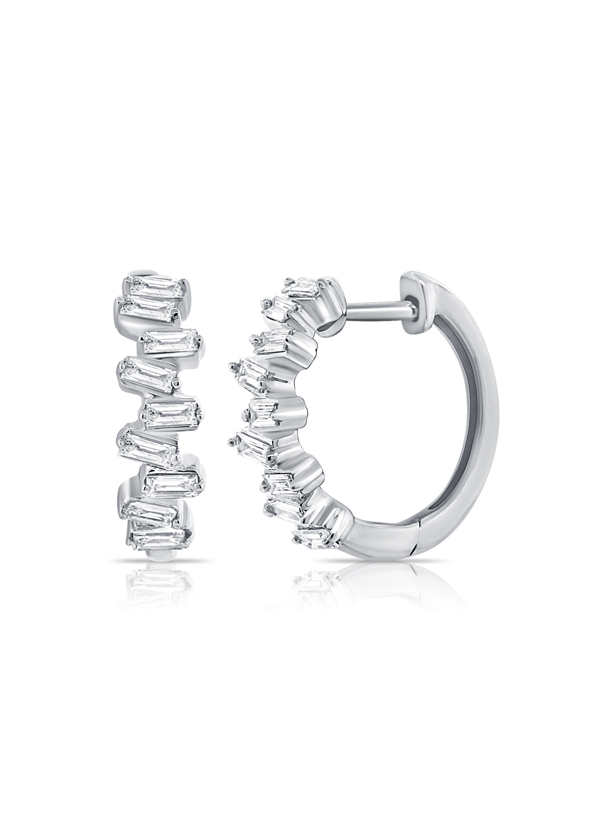 Paris Diamond Huggie Earrings 14K