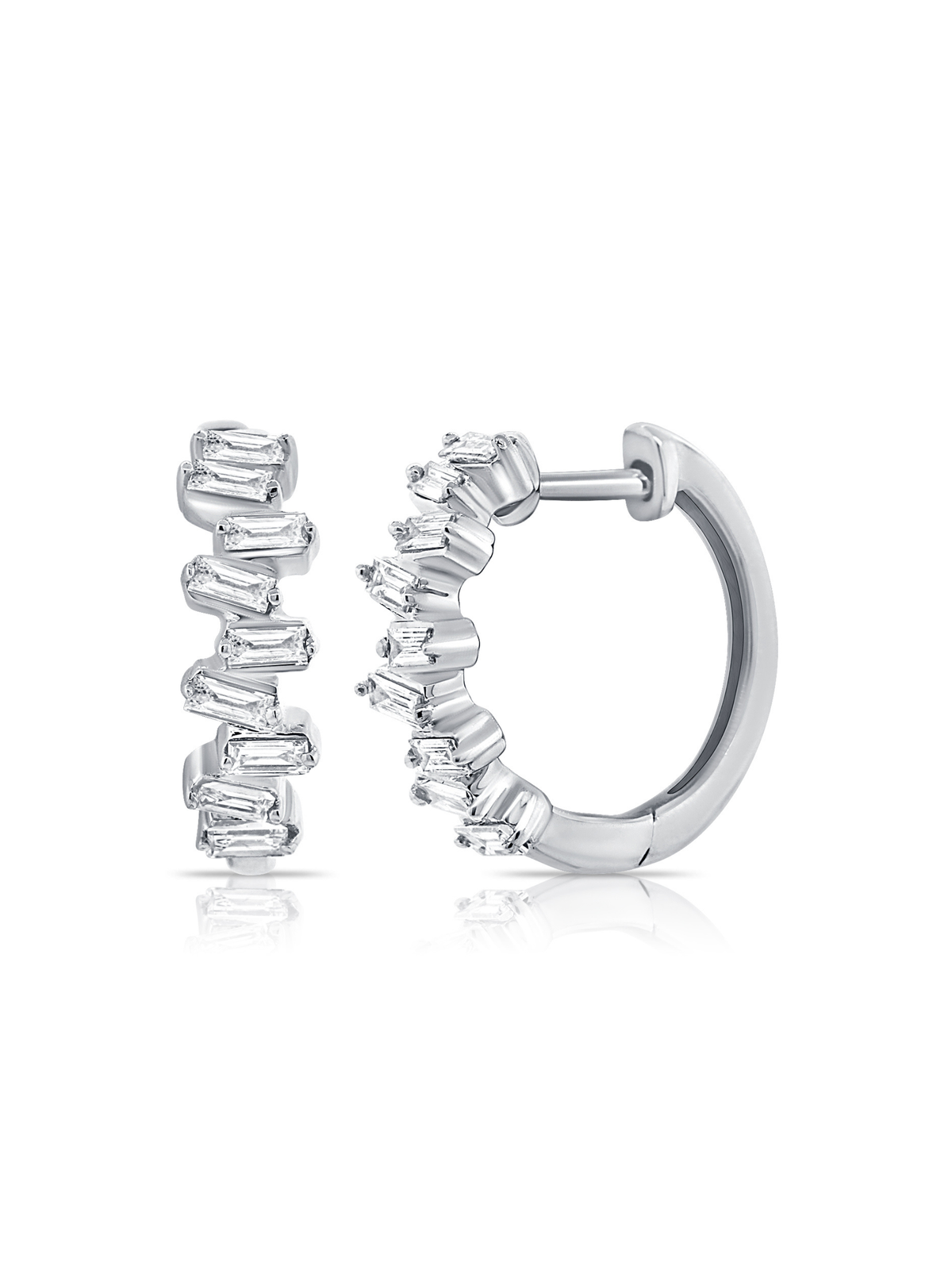 Paris Diamond Huggie Earrings 14K