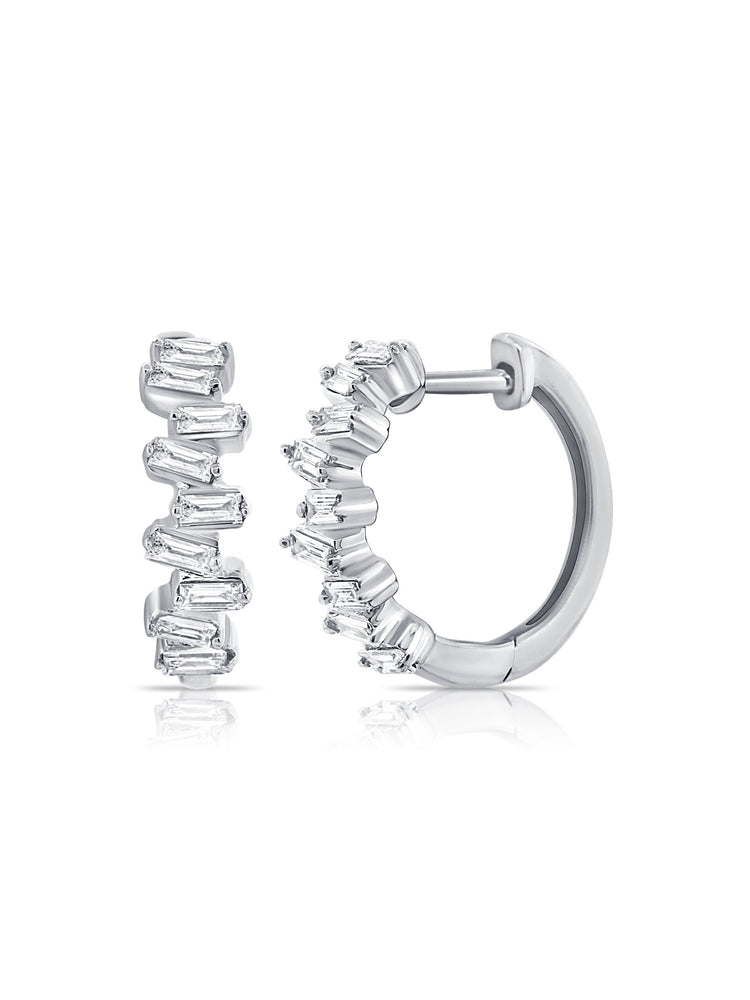 Paris Diamond Huggie Earrings 14K