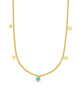 Caroline Charm Beaded Necklace - 2mm