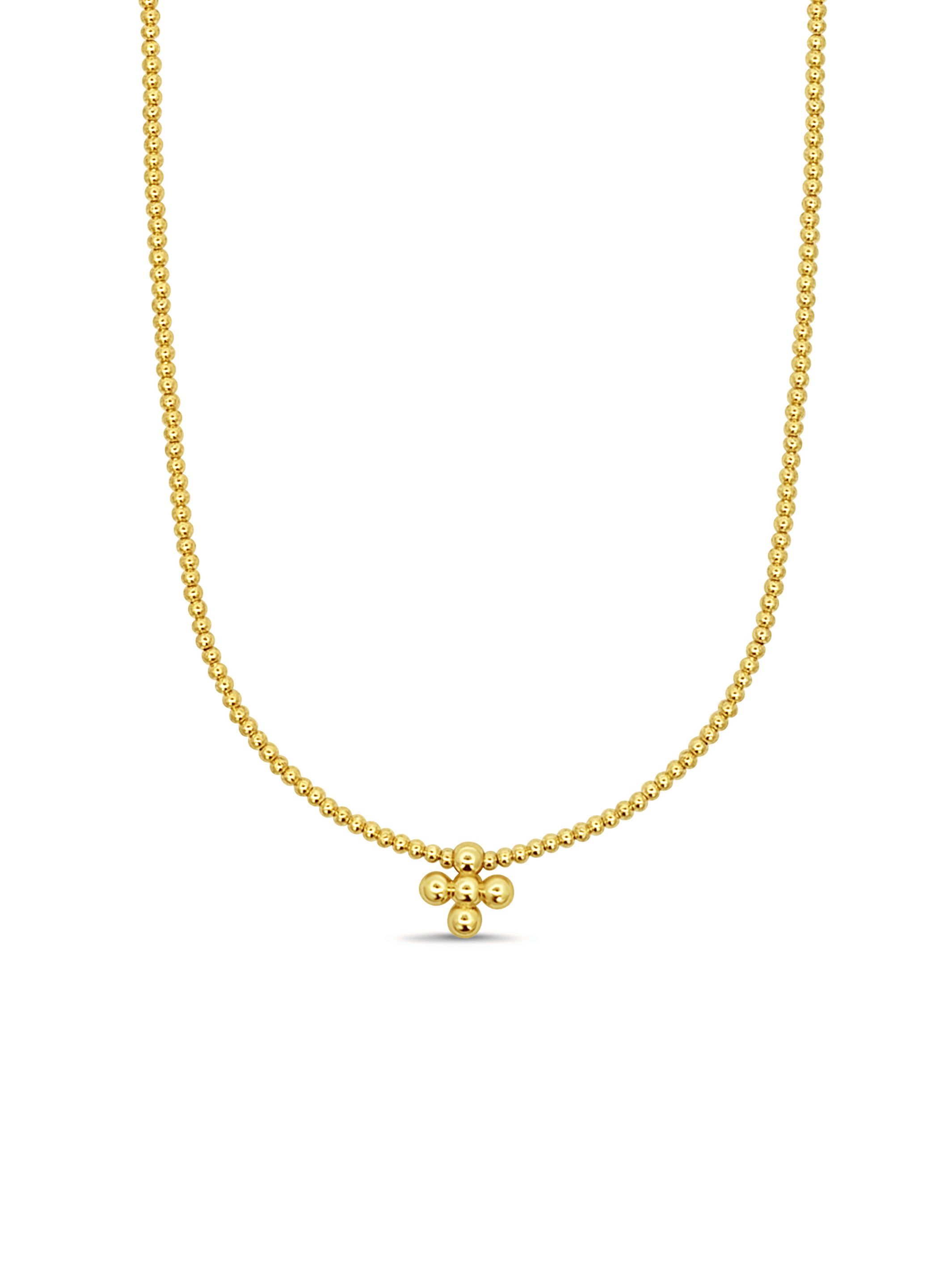 Cross Everyday Beaded Necklace - 2mm