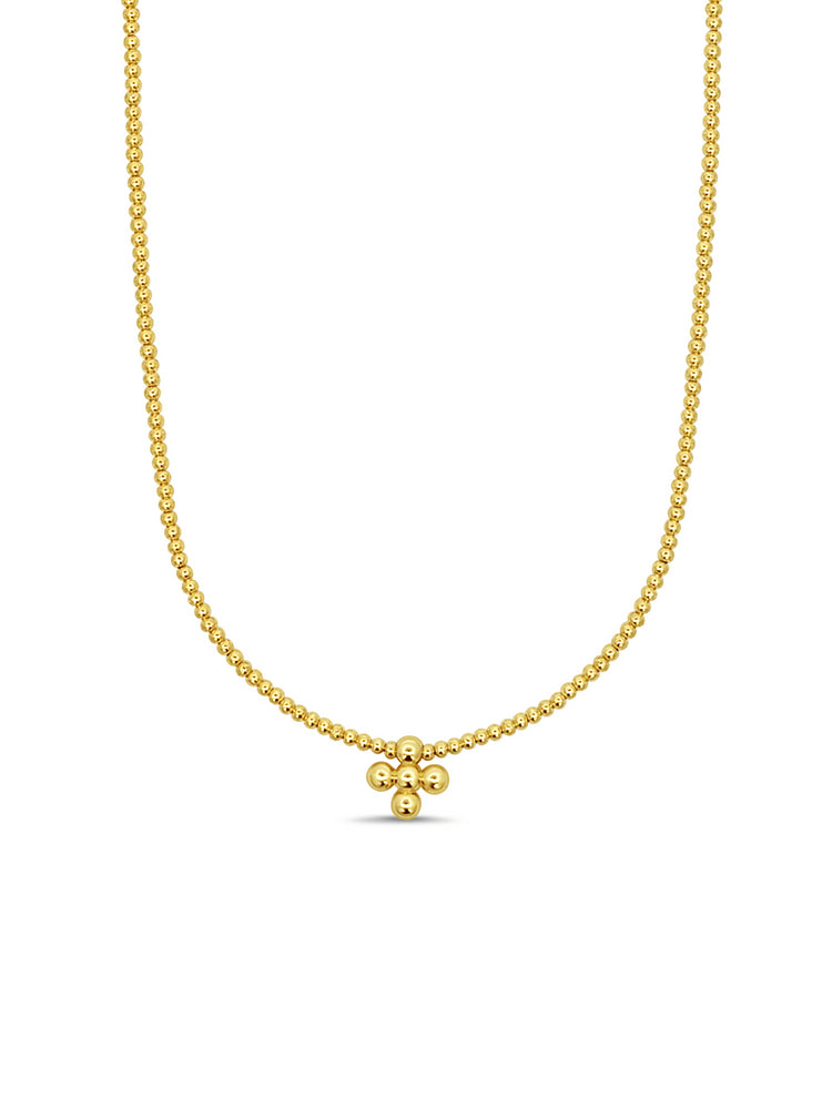 Cross Everyday Beaded Necklace - 2mm