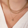 Puffy Initial Charm Necklace 14K