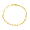 Bryn Bezel Diamond and Paperclip Chain Bracelet 14K