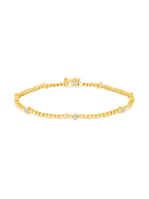 Jennie Diamond Bezel Beaded Bracelet 14K