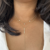 Bezel Diamond Lariat Necklace 14K