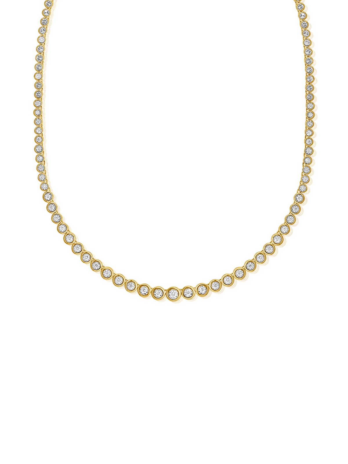 Bryn Bezel Graduated Tennis Necklace 14K