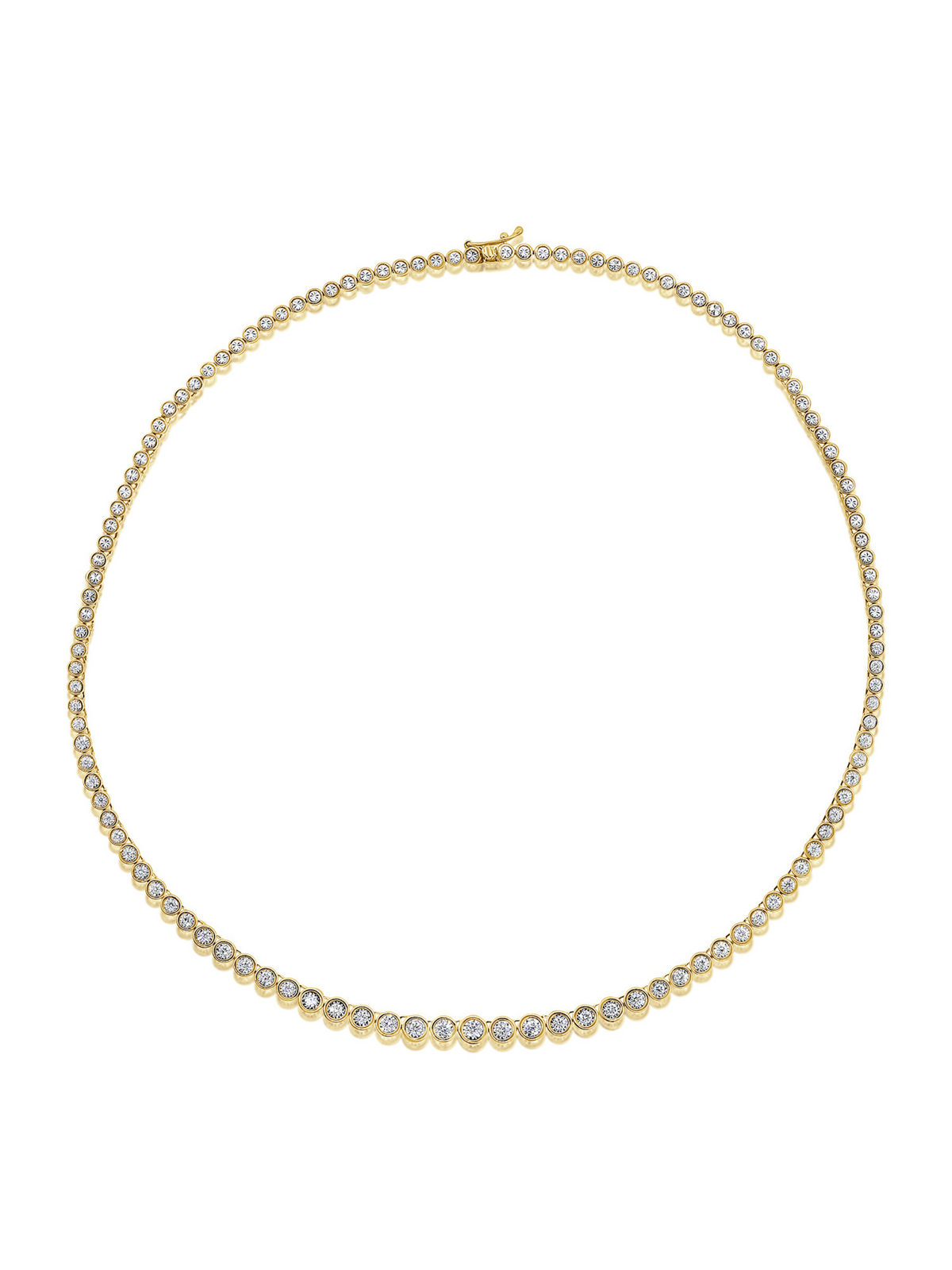 Bryn Bezel Graduated Tennis Necklace 14K