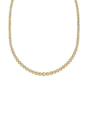 Bryn Bezel Graduated Tennis Necklace 14K