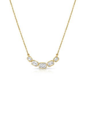 Emily Emerald Cut Diamond Necklace 14K