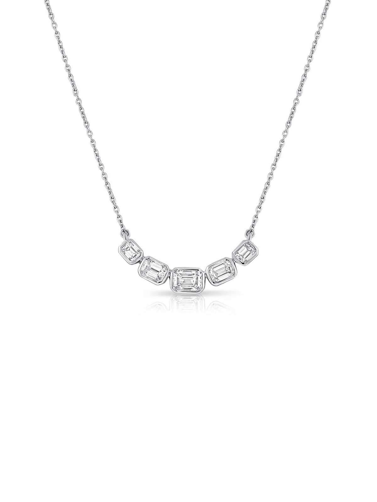 Emily Emerald Cut Diamond Necklace 14K