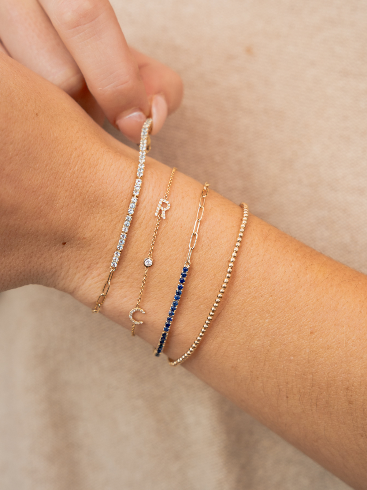 Birthstone Tennis Bracelet - March 14K