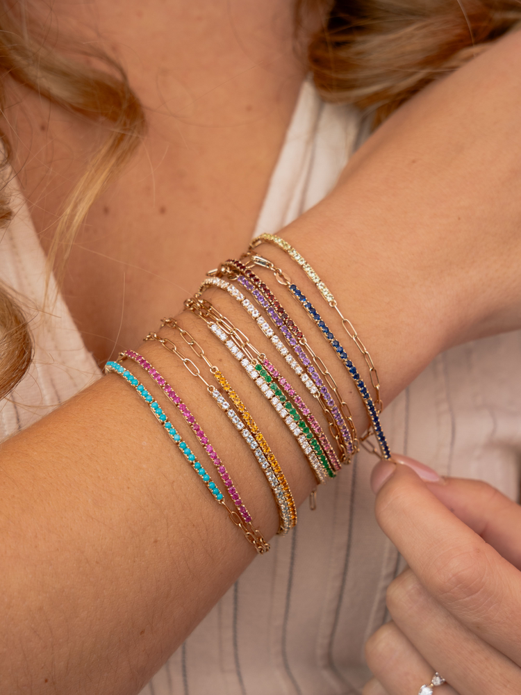 Birthstone Tennis Bracelet 14K