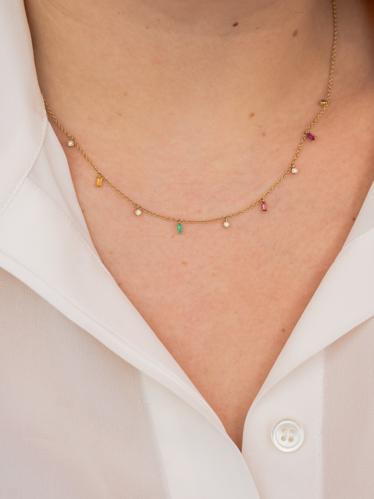 The Family Birthstone Necklace 14K