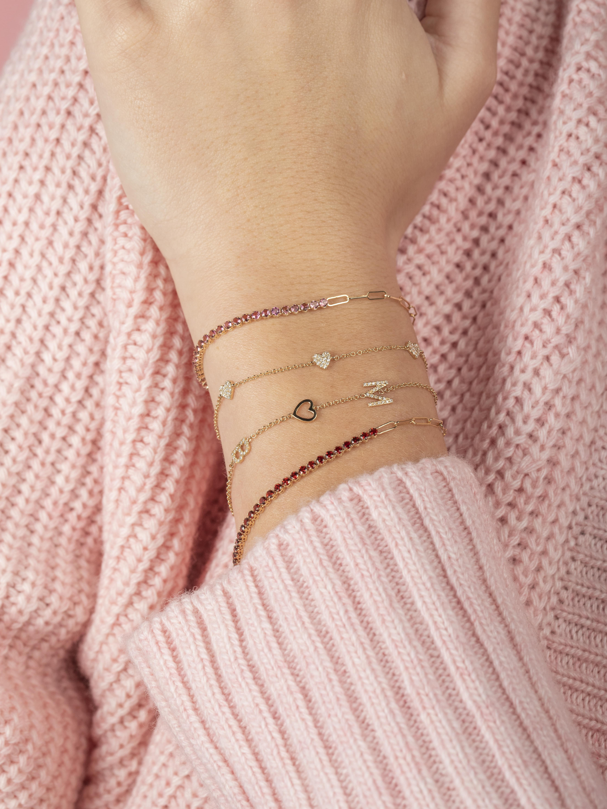 14k Rosé Gold Adjustable Length Bracelet With Heart | Orin Jewelers |  Northville, MI