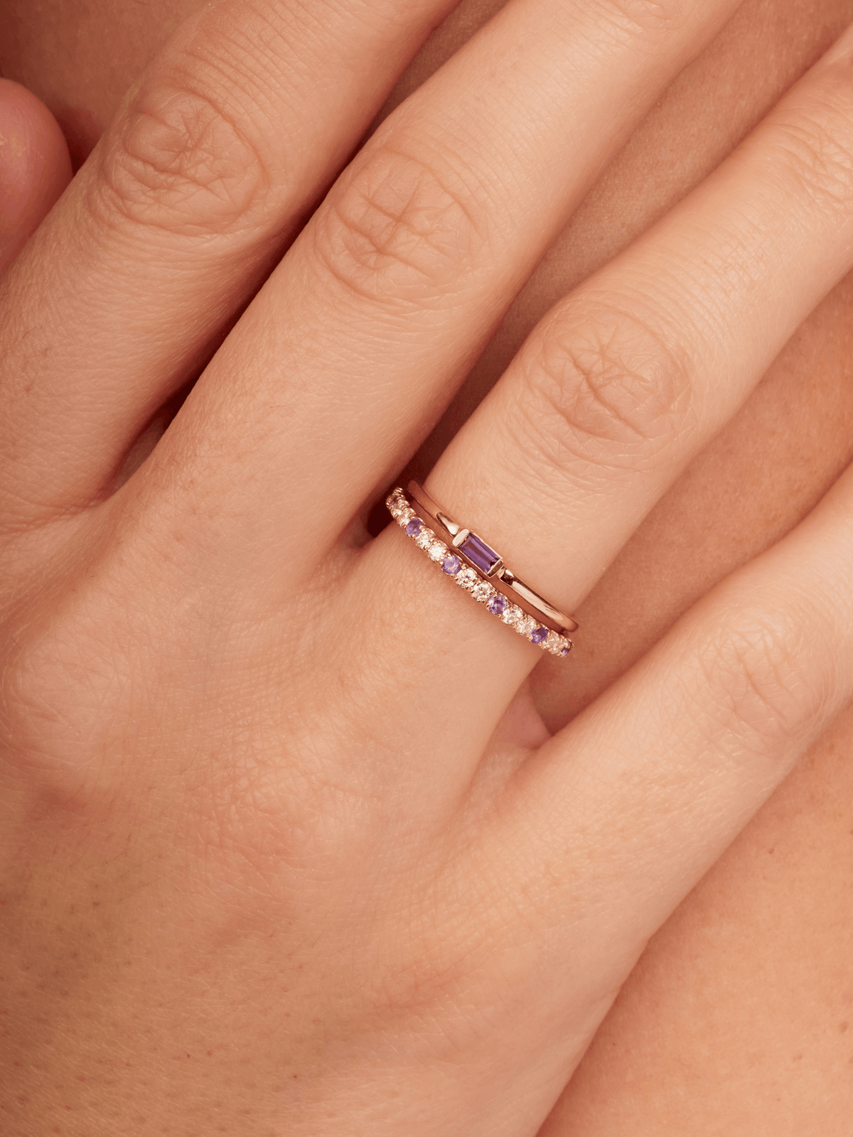 Bitsy Birthstone Ring - February Amethyst 14K - LeMel