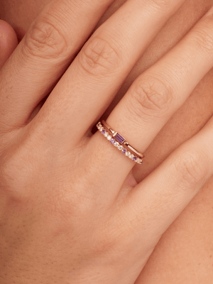 Bitsy Birthstone Ring - February Amethyst 14K