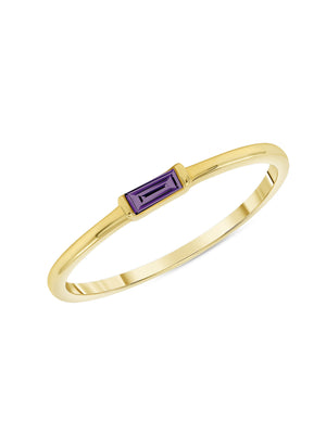 Bitsy Birthstone Ring - February Amethyst 14K