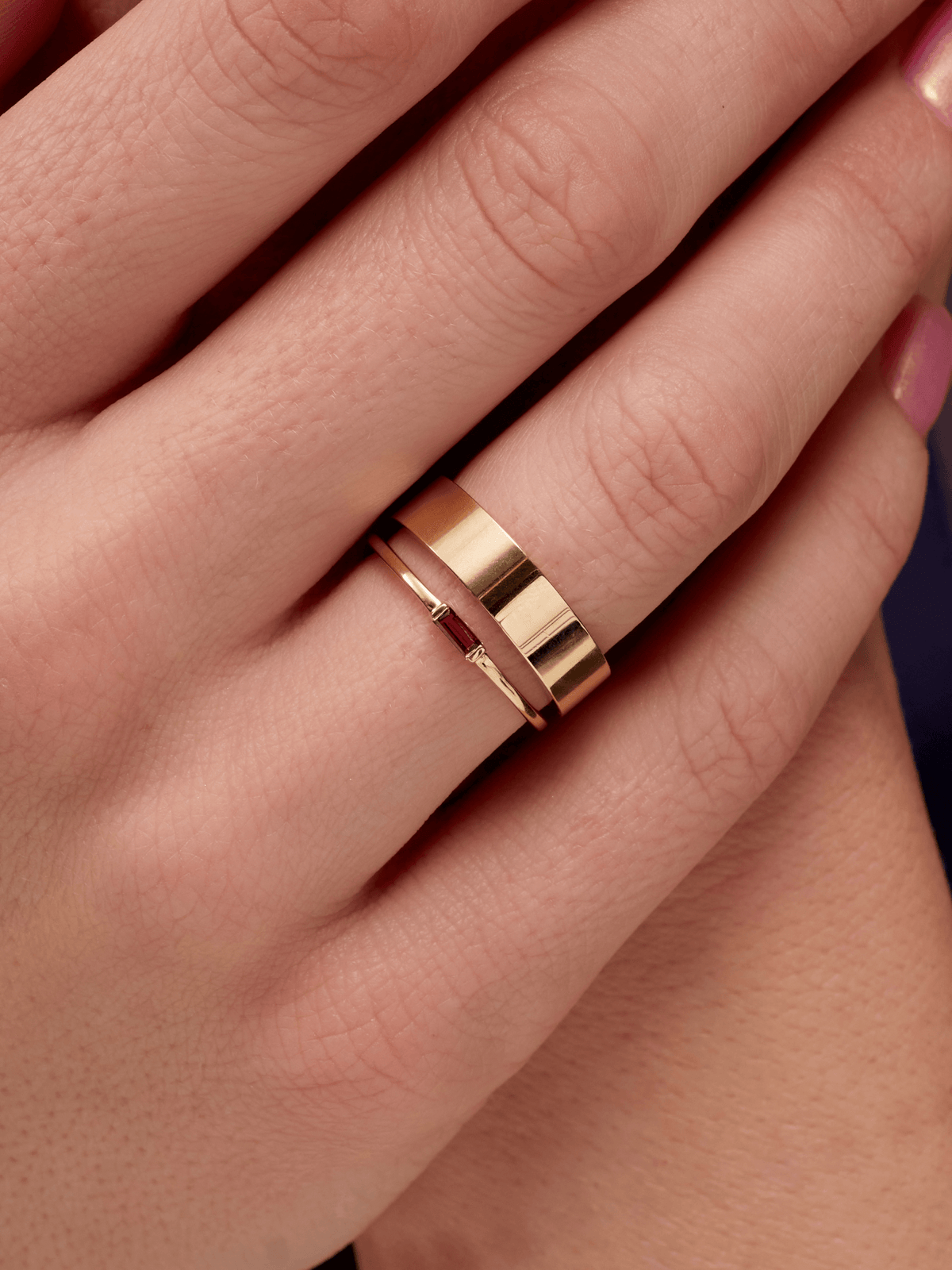 Bitsy Birthstone Ring - January Garnet 14K - LeMel