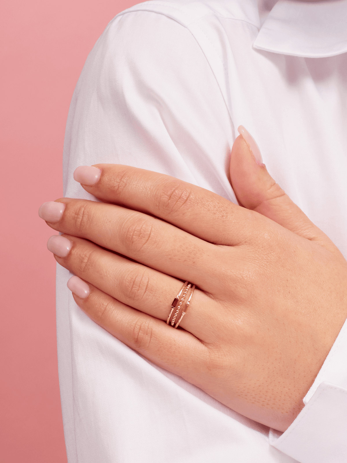 Bitsy Birthstone Ring - January Garnet 14K - LeMel