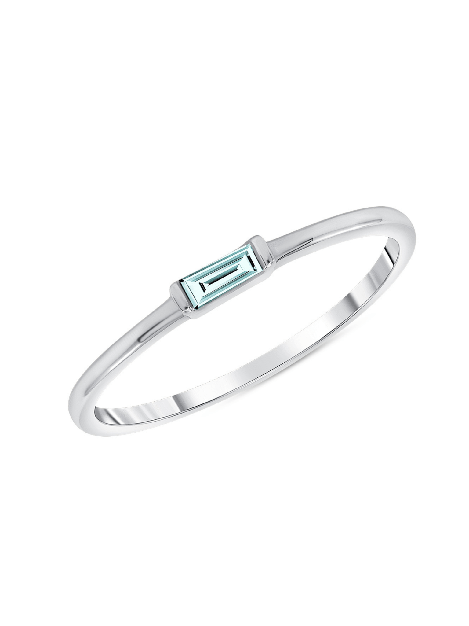 Bitsy Birthstone Ring - March Aquamarine 14K - LeMel