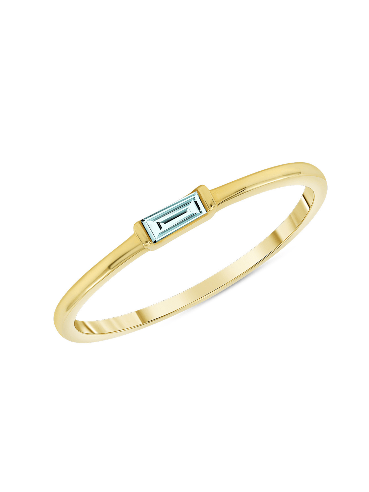 Bitsy Birthstone Ring - March Aquamarine 14K - LeMel