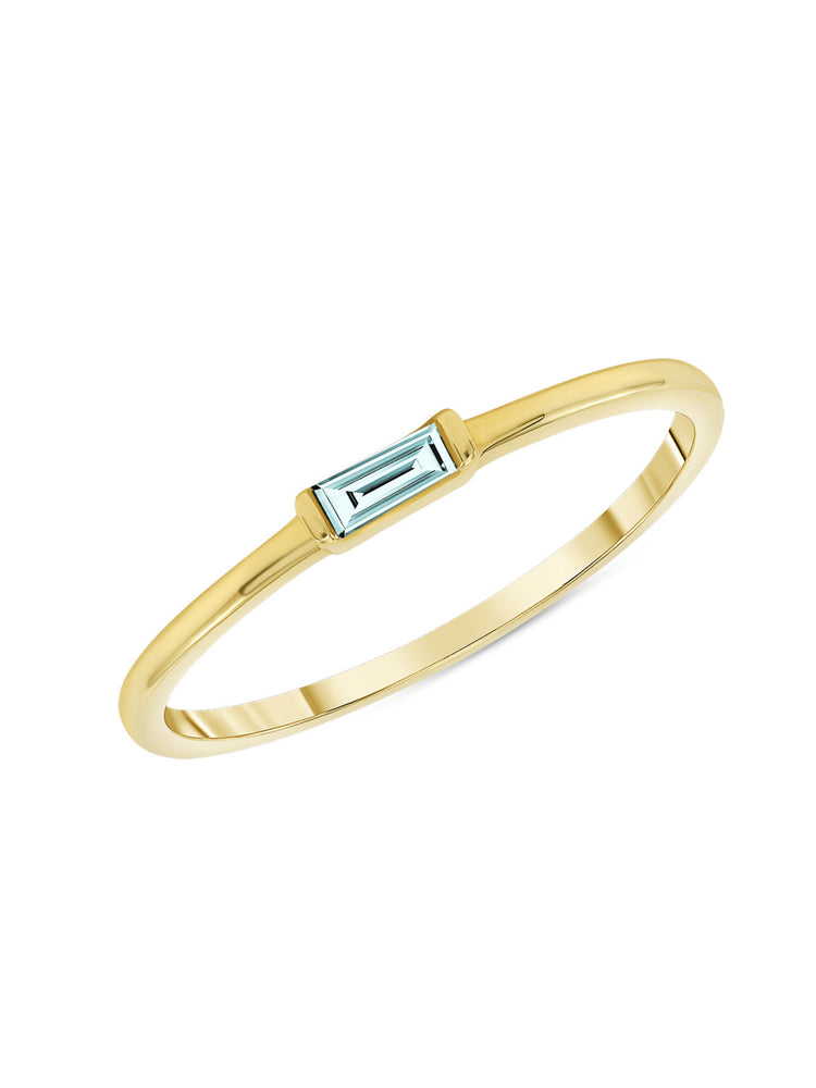 Bitsy Birthstone Ring - March Aquamarine 14K