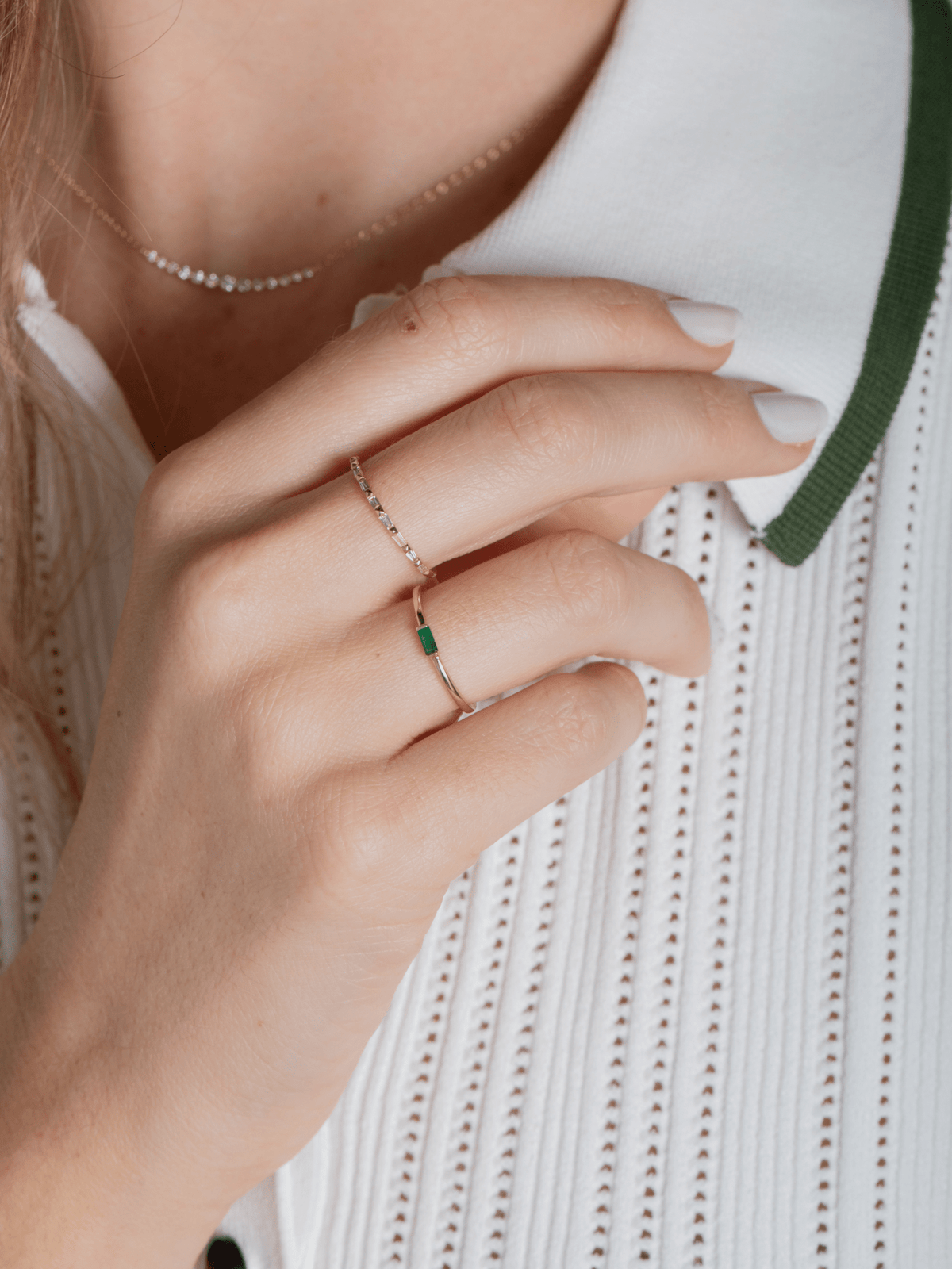Bitsy Birthstone Ring - May Emerald 14K - LeMel