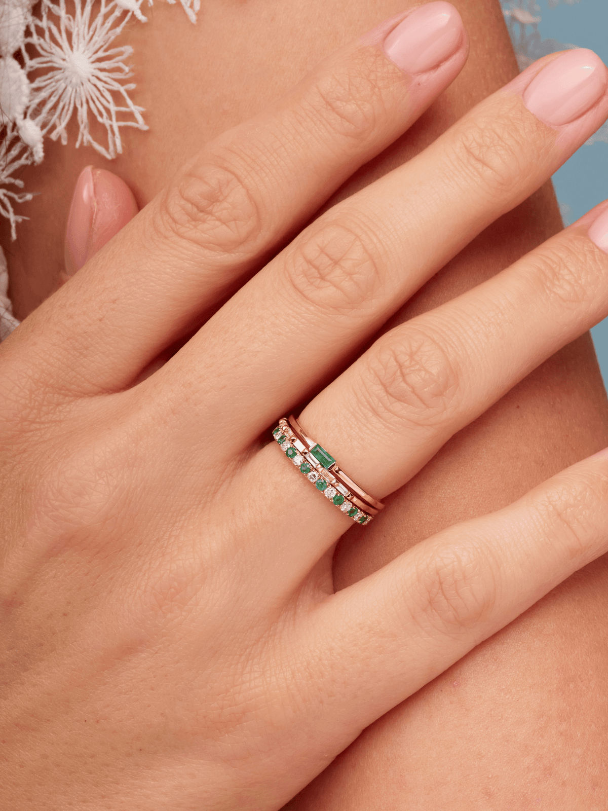 Bitsy Birthstone Ring - May Emerald 14K - LeMel